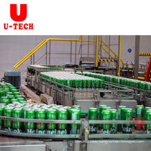 U Tech full automatic 2 in 1 united small scale beer soft drink pure water juice beverage milk aluminum tin can filling machine